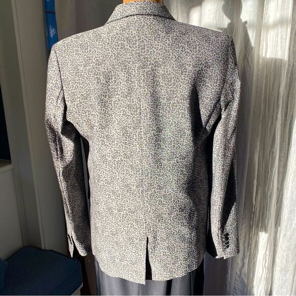 The Kooples Grey Leopard Print Tuxedo Blazer - Picture 6 of 13